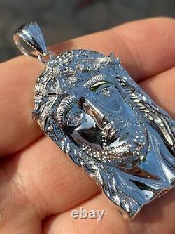 0.1ct REAL VS Natural Diamond Solid 925 Sterling Silver Jesus Piece HIP HOP Iced