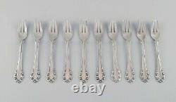 10 Georg Jensen Lily of the valley pastry forks in sterling silver