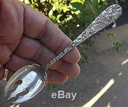 10 Stieff Rose Pattern Sterling Silver Ice Cream Spoons Forks 5 3/4 1.05 Oz