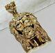10k Yellow Gold Over Sterling Silver Jesus Head Large 2.50 3 Ct Charm Pendant
