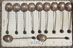 11 ANTIQUE made in England STERLING SILVER barker brother LTD spoons