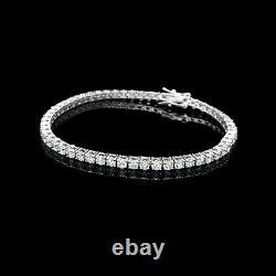 12.00TCW Round Cut Created Diamond 7 Tennis Bracelet 925 Sterling Silver 4mm