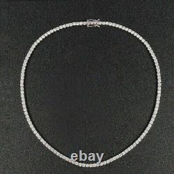 12.50. Ct Round Cut Lab Created Diamond Tennis Necklace 14K White Gold Plated