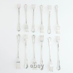 12 Reed & Barton Sterling Silver Seafood Forks Rose Cascade 1957 No Monogram