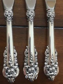 12 Set Wallace Grande Baroque Sterling Butter Knife Knives Knive Silver Grand