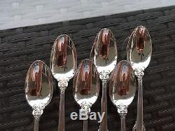 12 Set Wallace Grande Baroque Sterling Silver Teaspoons Spoon Teaspoon Grand