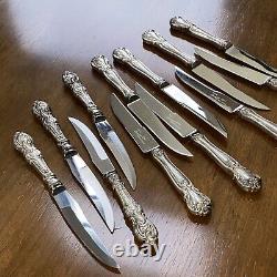 12sterling Handled Decorative Steak Knives