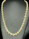 14k Gold Over Real Solid 925 Sterling Silver Men's Rope Chain Diamond 12mm Icy