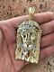 14k Gold Over Solid 925 Sterling Silver Jesus Piece Necklace Large 2.5 Italy