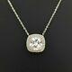14k White Gold Over W Sterling Silver Round Diamond Solitaire Pendant Necklace