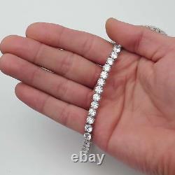 16 Created Diamond Tennis Necklace 40.00tcw Round 925 Solid Sterling Silver 5mm