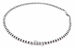 16 Navajo Pearls Sterling Silver 5mm Beads Necklace