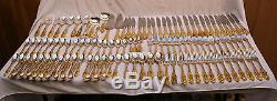 181 Piece Gold On Sterling Silver Gorham Crown Baroque Pattern Serving Pieces