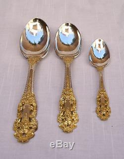 181 Piece Gold On Sterling Silver Gorham Crown Baroque Pattern Serving Pieces