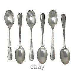 1909 Antique Edwardian Era Sterling Silver Set Six Tea Spoons (SL93-)