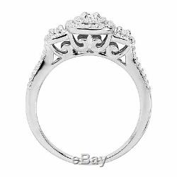 1/2 ct Diamond Halo Engagement Ring in Sterling Silver