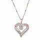 1/2 Ct Diamond Heart Pendant In 14k Rose Gold-plated Sterling Silver, 18