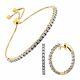 1/2 Ct Diamond Hoop Earring & Bolo Bracelet Set, 14k Gold-plated Sterling Silver