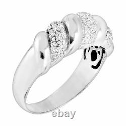 1/4 ct Diamond San Marco Wave Ring in Sterling Silver