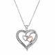 1/4 Ct Diamond Three Heart Pendant Necklace In Sterling Silver, 18