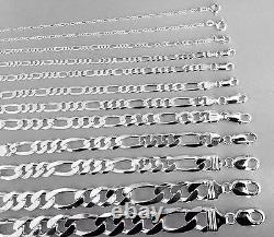 1.5mm -15mm Men's Women's 925 Sterling Silver Figaro Link Chain Necklace 16-30