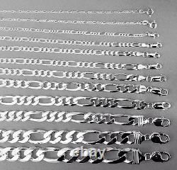 1.5mm -15mm Men's Women's 925 Sterling Silver Figaro Link Chain Necklace 16-30