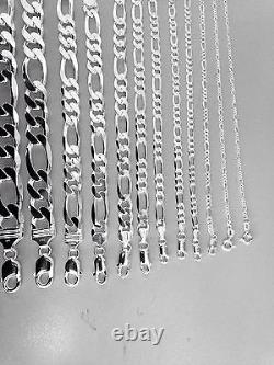 1.5mm -15mm Men's Women's 925 Sterling Silver Figaro Link Chain Necklace 16-30