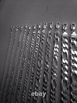 1.5mm -15mm Men's Women's 925 Sterling Silver Figaro Link Chain Necklace 16-30