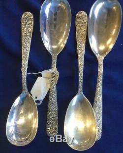 1 Kirk Repousse Sterling All Silver Casserole Serving Spoon 9 5/8 925/1000