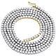 1 Row Necklace Genuine Diamond Link Chain Mens 925 Sterling Silver 36 0.83 Ct