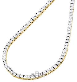 1 Row Necklace Genuine Diamond Link Chain Mens 925 Sterling Silver 36 0.83 CT