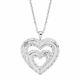 1 Ct Diamond Double Heart Pendant In Sterling Silver