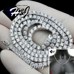 20men 925 Sterling Silver 3mm Icy Diamond 1 Row Tennis Chain Necklacesn10