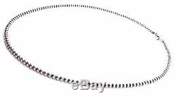 24 Navajo Pearls Sterling Silver 4mm Beads Necklace