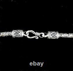 2.5MM Handmade Solid 925 Sterling Silver Balinese BYZANTINE Chain Necklace Bali
