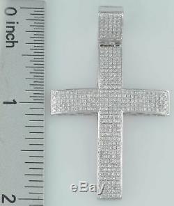 2.80Ct Round Diamond 2 Inch DOME Hip hop Cross Pendant 925 Sterling Silver