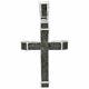 2.81 Ct. Sterling Silver Black Diamond Cross Pendant 3.30 Men's Pave Charm