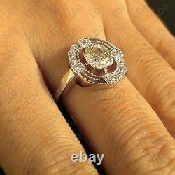 2 Ct Antique Cushion Cut Vintage Art Deco Engagement Ring In 925 Sterling Silver