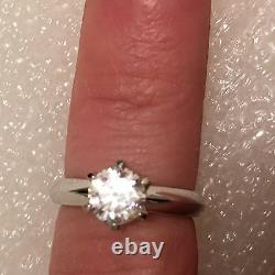2ct Round Cut Colorless Lab-Moisanite 14k White Gold Sterling Silver Size 8.5