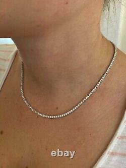 2mm MOISSANITE 925 Sterling Silver Tennis Chain Necklace Passes Diamond Tester