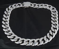 32 464g BIKER HEAVY HUGE CURB LINKS CHAIN 925 STERLING SILVER MENS NECKLACE PRE