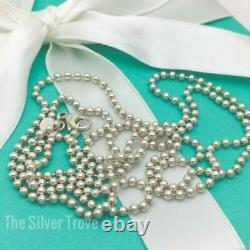 34 Tiffany & Co Mens Unisex Sterling Silver Bead Necklace Dog Chain