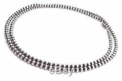 36 Navajo Pearls Sterling Silver 5mm Beads Necklace