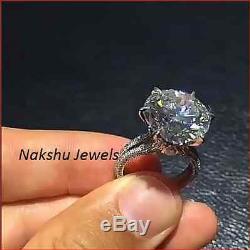 3Ct White Round Cut Sparkle Moissanite Engagement Ring 925 Sterling Silver