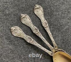 3 R & B Les Cinq Fleurs Sterling Demitasse Spoons (Pat. Date & Old Marks)