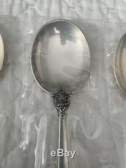 3 Wallace Grand Baroque Sterling Silver Cream Soup Spoons, New, Unopened Lot #2