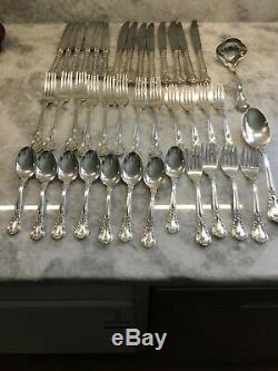40 Peices Chantilly by Gorham Sterling Silver Flatware Set Excellent Condition