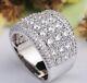 4ct Round Cut Real Moissanite Men's Band Engagement Ring 14k White Gold Plated