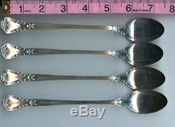 4 Chantilly Sterling Silver Iced Teaspoons by Gorham 7-1/2 inch Spoon 122 grams