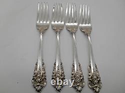 4 Nice Sterling Silver Wallace Grande Baroque pattern 6 5/8 Salad Forks